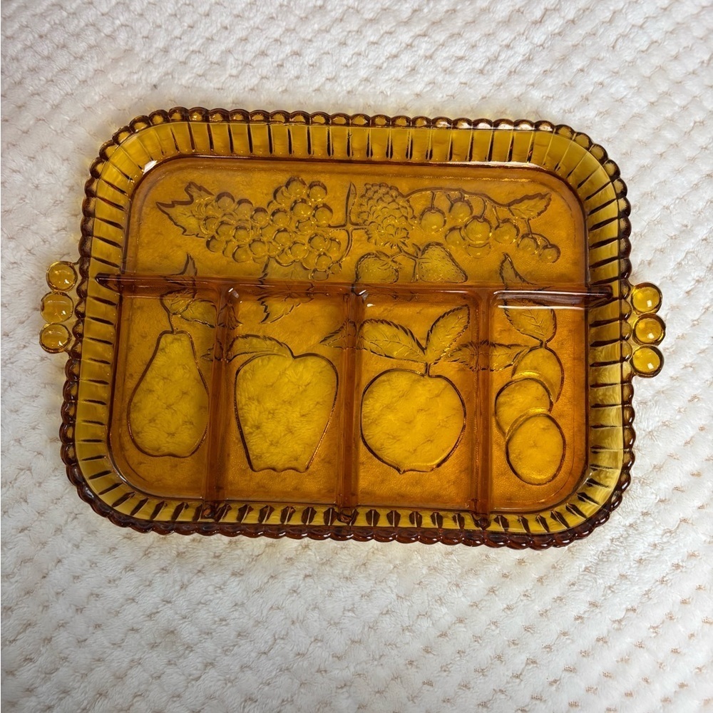 Vintage Indiana Glass 5 Part Relish Tray